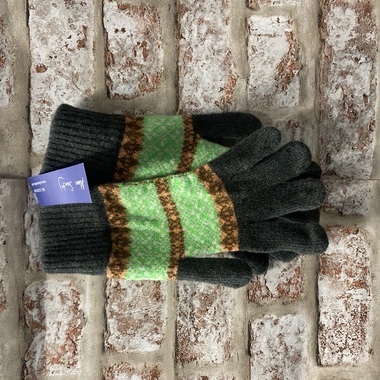 Felted bright green gloves