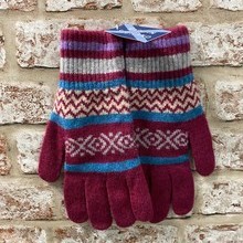 Fairisle ladies lambswool gloves, Made in Scotland 