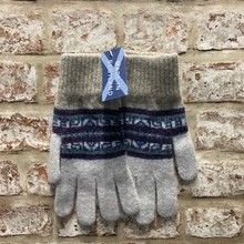 Fairisle ladies lambswool gloves, Made in Scotland (code sale 64)